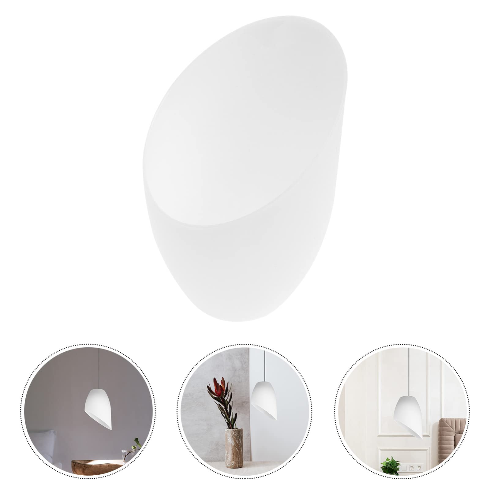 5-Pack Cabilock Horseshoe Lamp Shades - White Plastic Replacement Lampshades for Desk Lamps, Chandeliers & Pendant Lights - Durable Inclined Design for Home, Office & Restaurant Lighting Decor