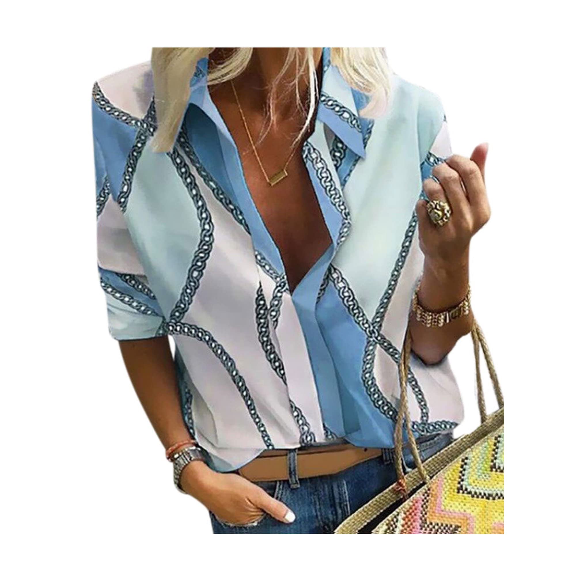Plus Size Women's Collared Loose Tops - Casual Blouse Shirts for Work, Office & Everyday Wear | Comfortable & Stylish Women's Shirts