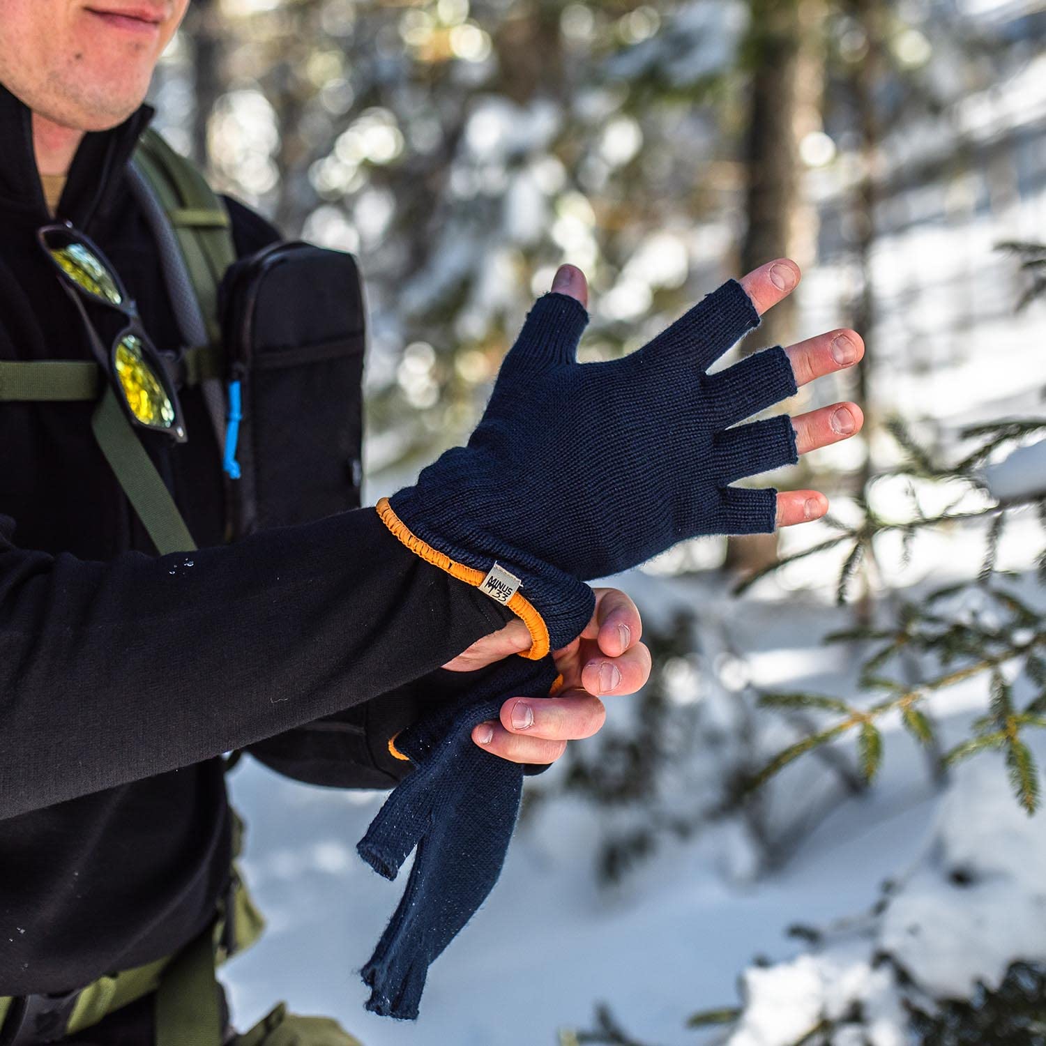 Minus33 Merino Wool Fingerless Gloves - Warm Thermal Knitted Half Finger Gloves for Hunting, Hiking & Outdoor Activities | Cold Weather Hand Protection
