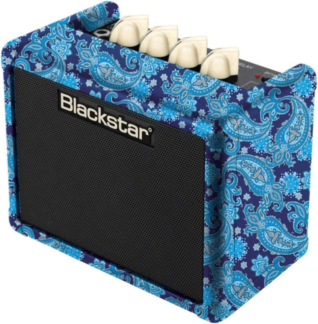 Blackstar Fly 3 Blue - 3 Watt 1x3 Guitar Combo Amplifier with Bluetooth & Purple Paisley Design - Perfect for Home Practice, Travel, and Small Gigs