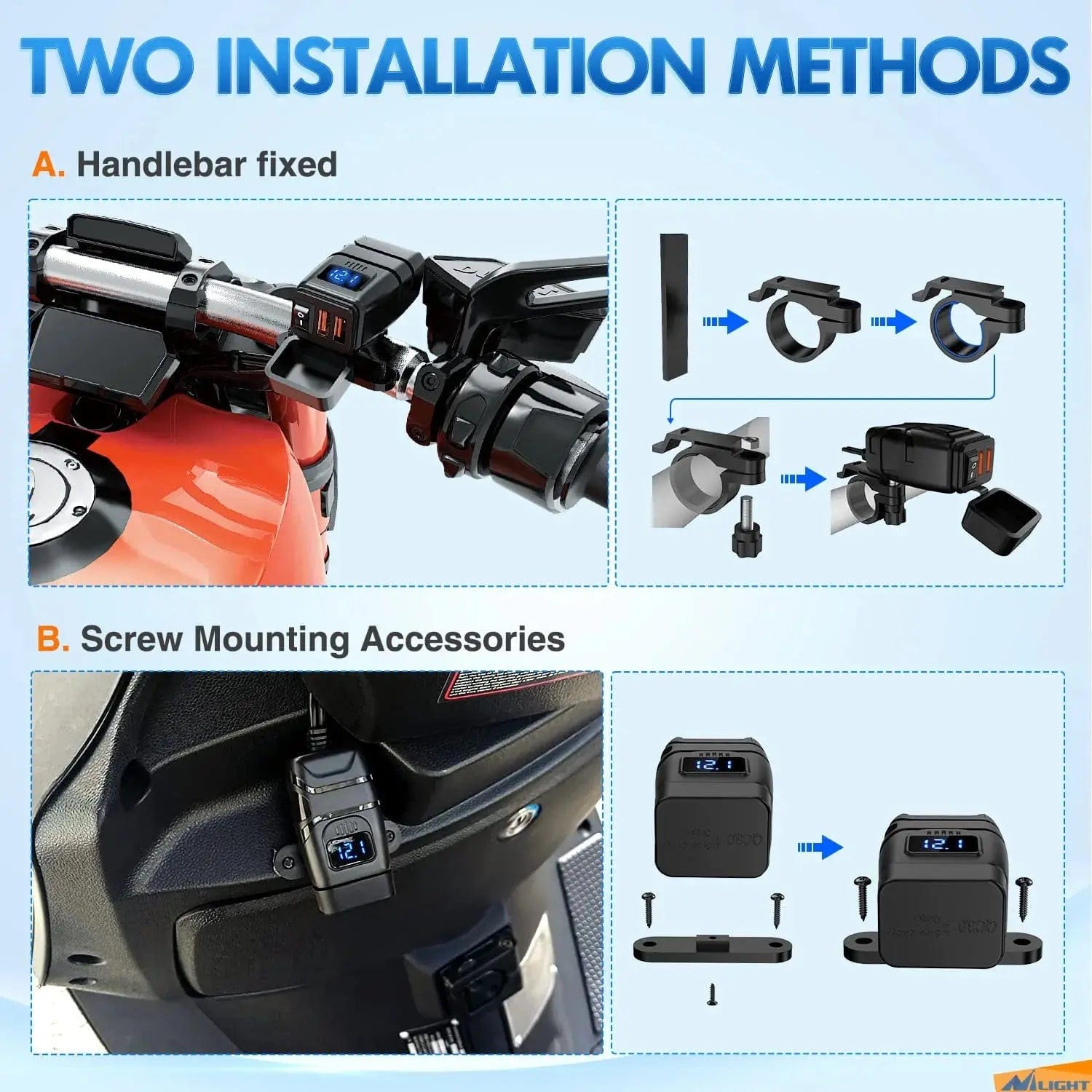 Motorcycle SAE to Dual USB Car Charger Adapter - Fast Charging 2.4A for Phones & GPS - Perfect for Road Trips & Motorcycle Tours