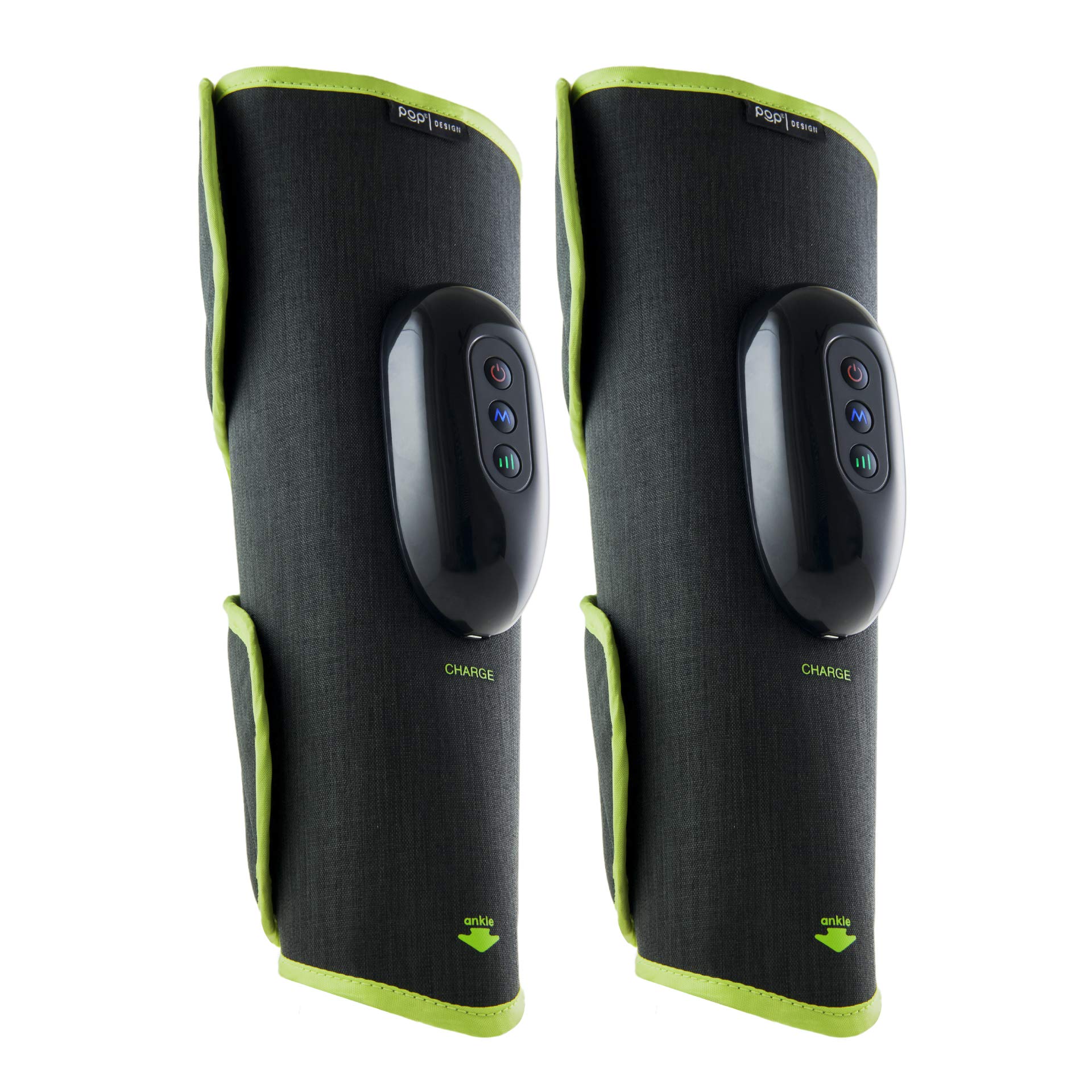 POP FloSleeve Cordless Calf Massager for Muscle Recovery & Blood Circulation - 2 Leg Wraps with 3 Intensity Levels & 3 Massage Modes - Portable Leg Massager for Athletes, Runners & Office Workers - Perfect for Post-Workout Recovery & Relaxation at Home or Gym