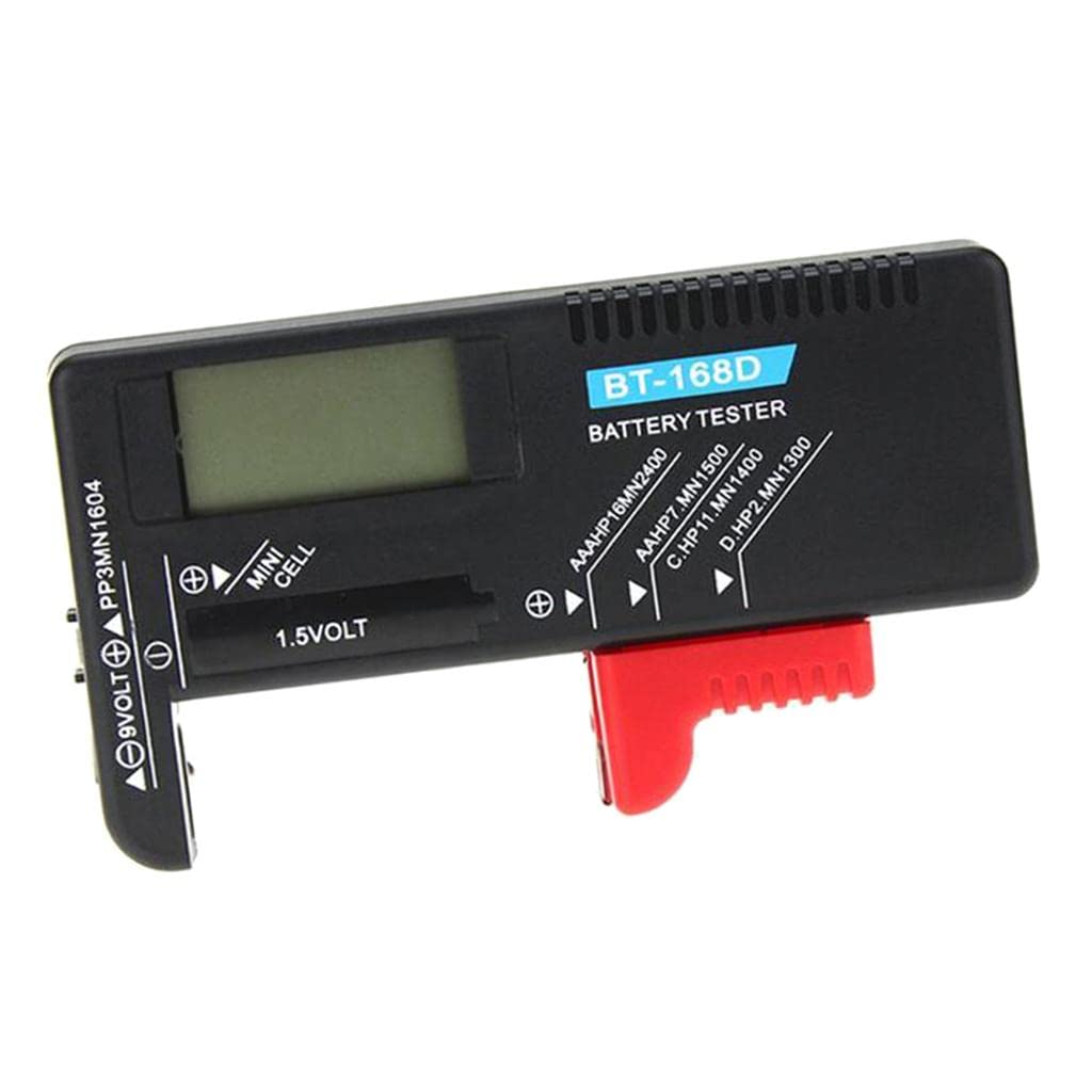 LCD Battery Tester - Accurate AA AAA C D 1.5V 9V Battery Voltage Checker | Digital Battery Voltage Meter for Home, Office & Emergency Kits | Perfect for Toys, Flashlights & Electronics
