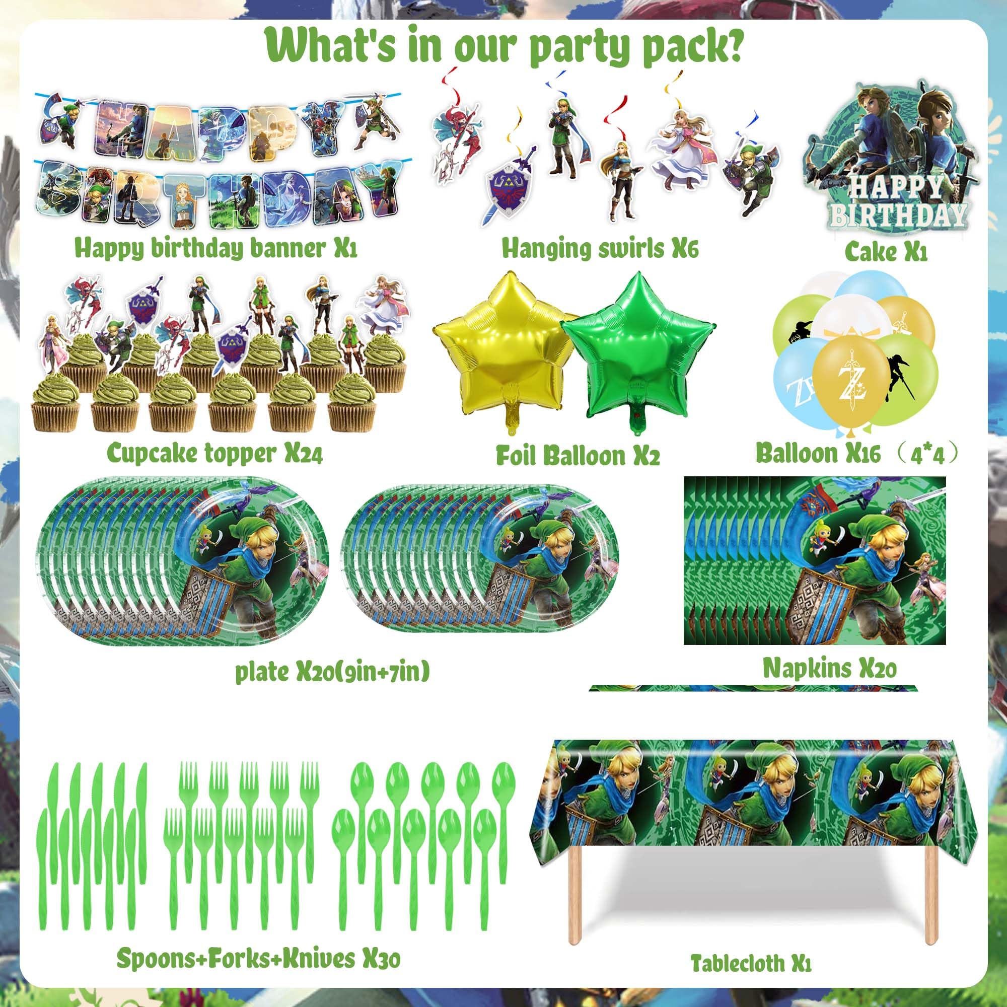 Legend Birthday Party Decorations Kit - Complete Party Supplies Set with Banner, Hanging Swirls, Tablecloth, Tableware, Balloons & Cake Toppers - Perfect for Legend Themed Birthday Celebrations, Baby Showers & Special Events