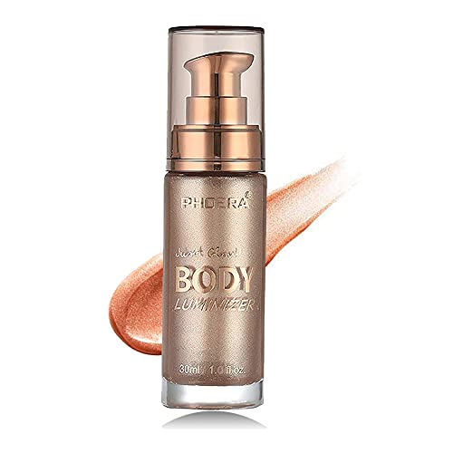 Phoera Liquid Highlighter & Body Shimmer - Waterproof Bronzer Spray for Face & Body Makeup - Rose Golden Glow Illuminator for Women | Perfect for Parties, Weddings & Night Out Makeup Looks