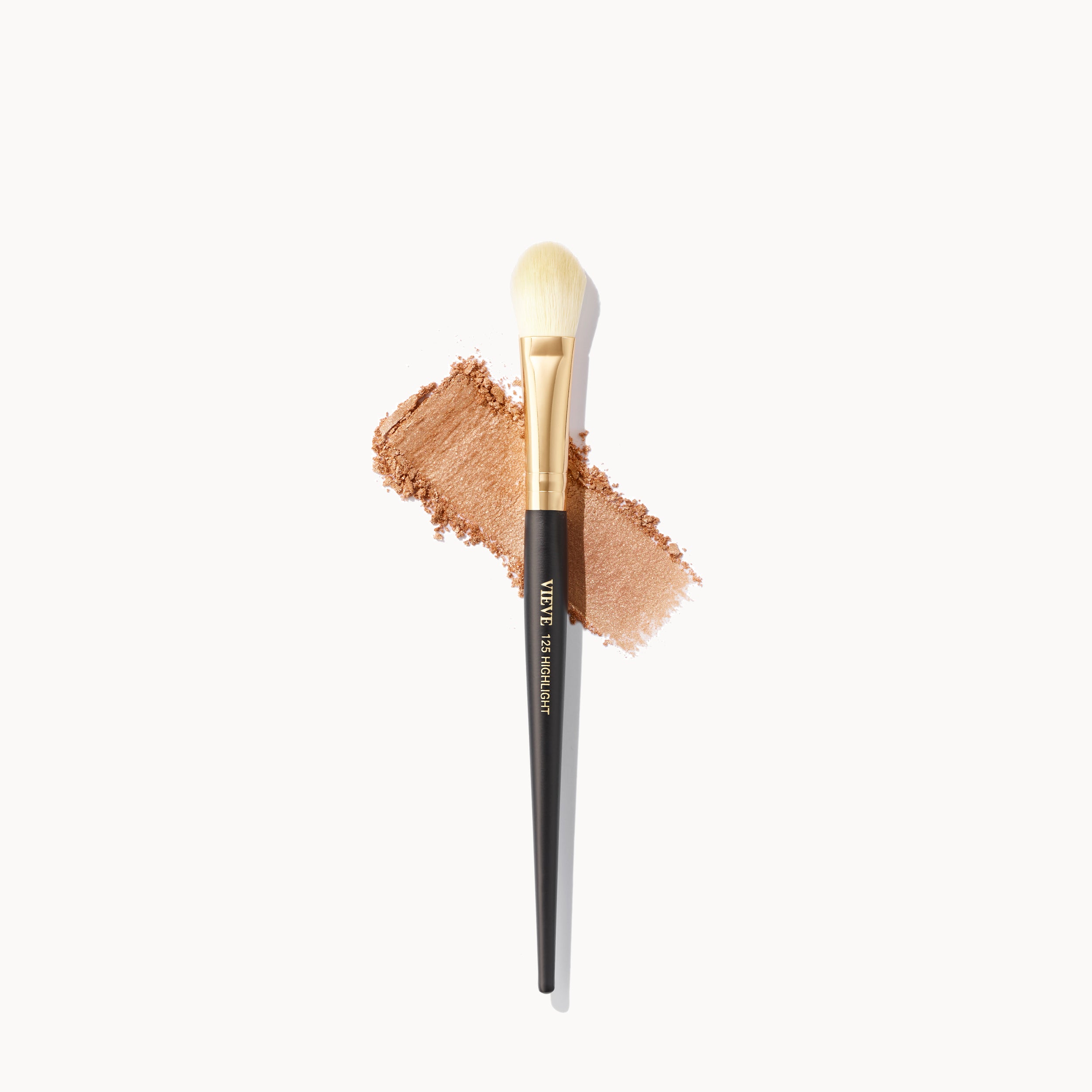 125 Highlight Brush - Professional Makeup Highlighter Brush for Face & Cheek Contouring - Soft Synthetic Bristles for Flawless Glow - Perfect for Everyday Makeup & Special Occasions