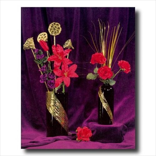 Japanese Flowers Asian Contemporary Wall Art Print - Honey Framed Home Decor for Living Room, Bedroom & Office