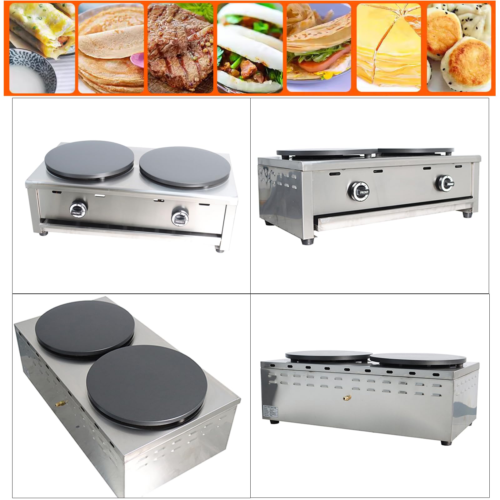 2800Pa LPG Commercial Crepe Maker - 15.7