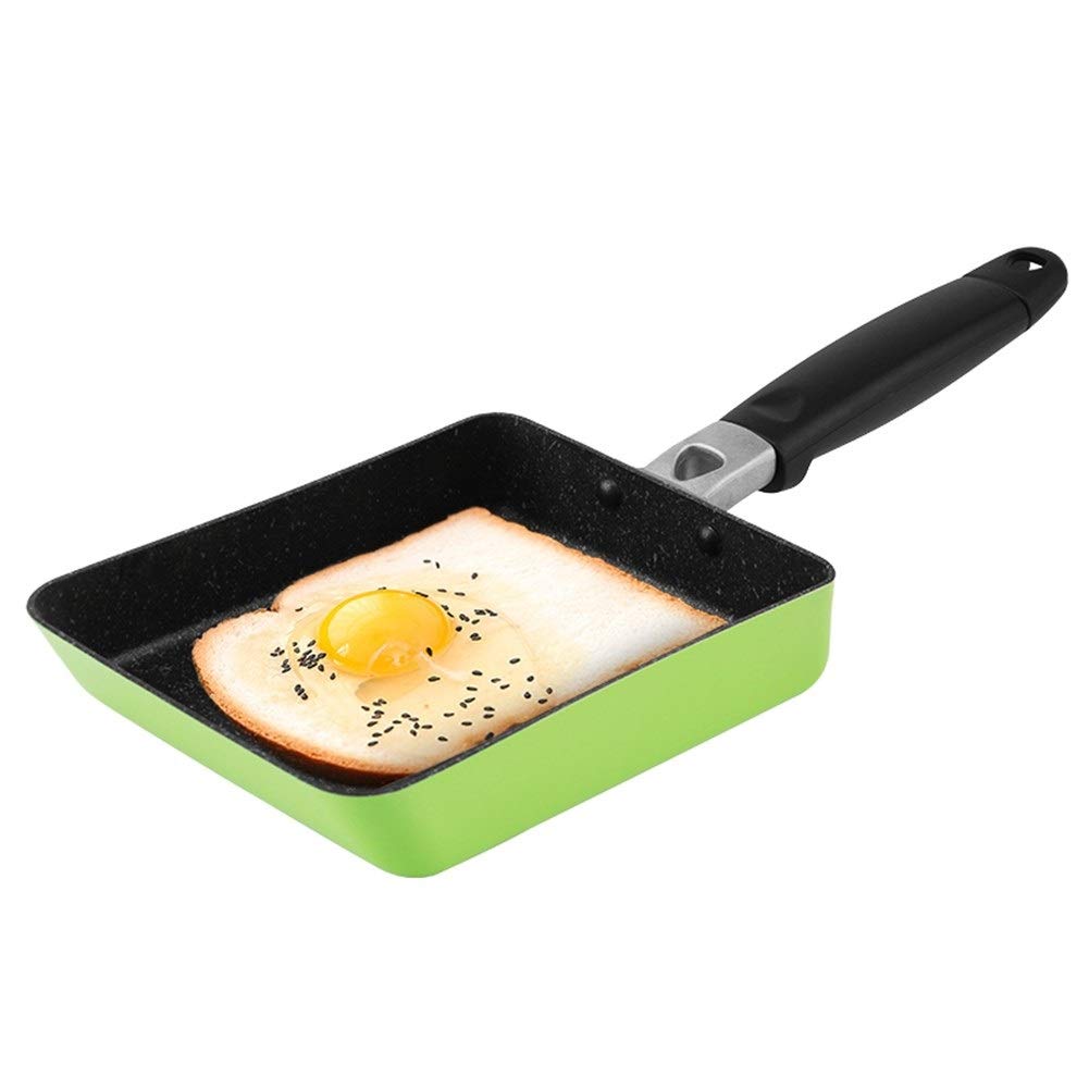 GBGYMJM 18cm Non-Stick Square Frying Pan - Induction Compatible Skillet for Eggs, Pancakes & Stir Fry - Perfect for Home Cooking & Camping