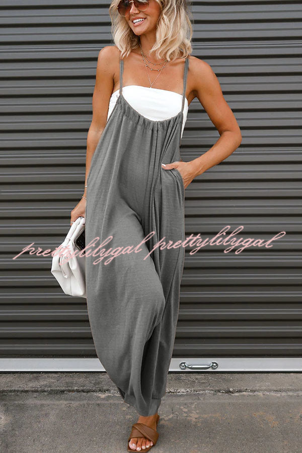 Unstoppable Feeling Women's Pocketed Tie-Waist Wide Leg Denim Overalls - Casual Chic Jumpsuit for Streetwear, Music Festivals & Everyday Wear