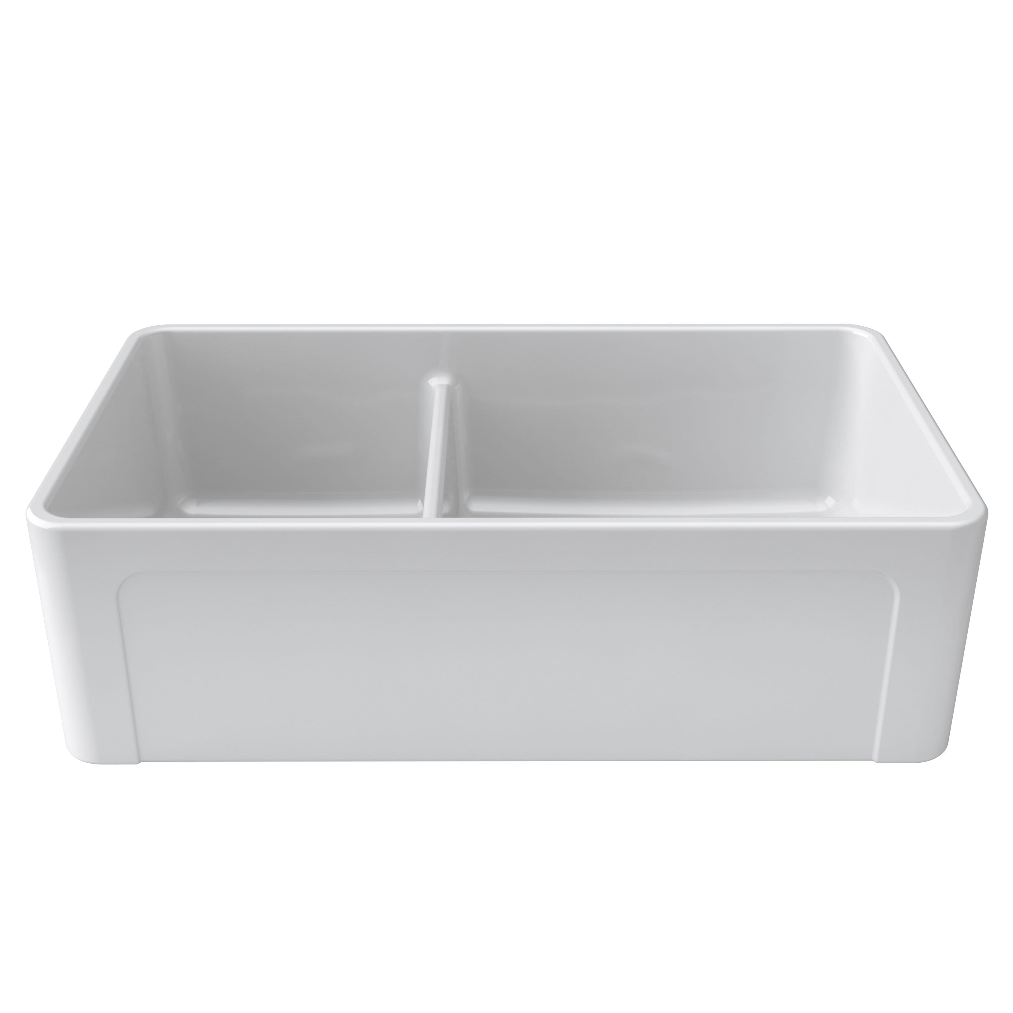Latoscana 33 Fireclay Farmhouse Sink - 60/40 Double Bowl White Kitchen Sink (Model LTD3319W) | Durable & Stylish for Modern Farmhouse, Rustic, or Country Style Kitchens