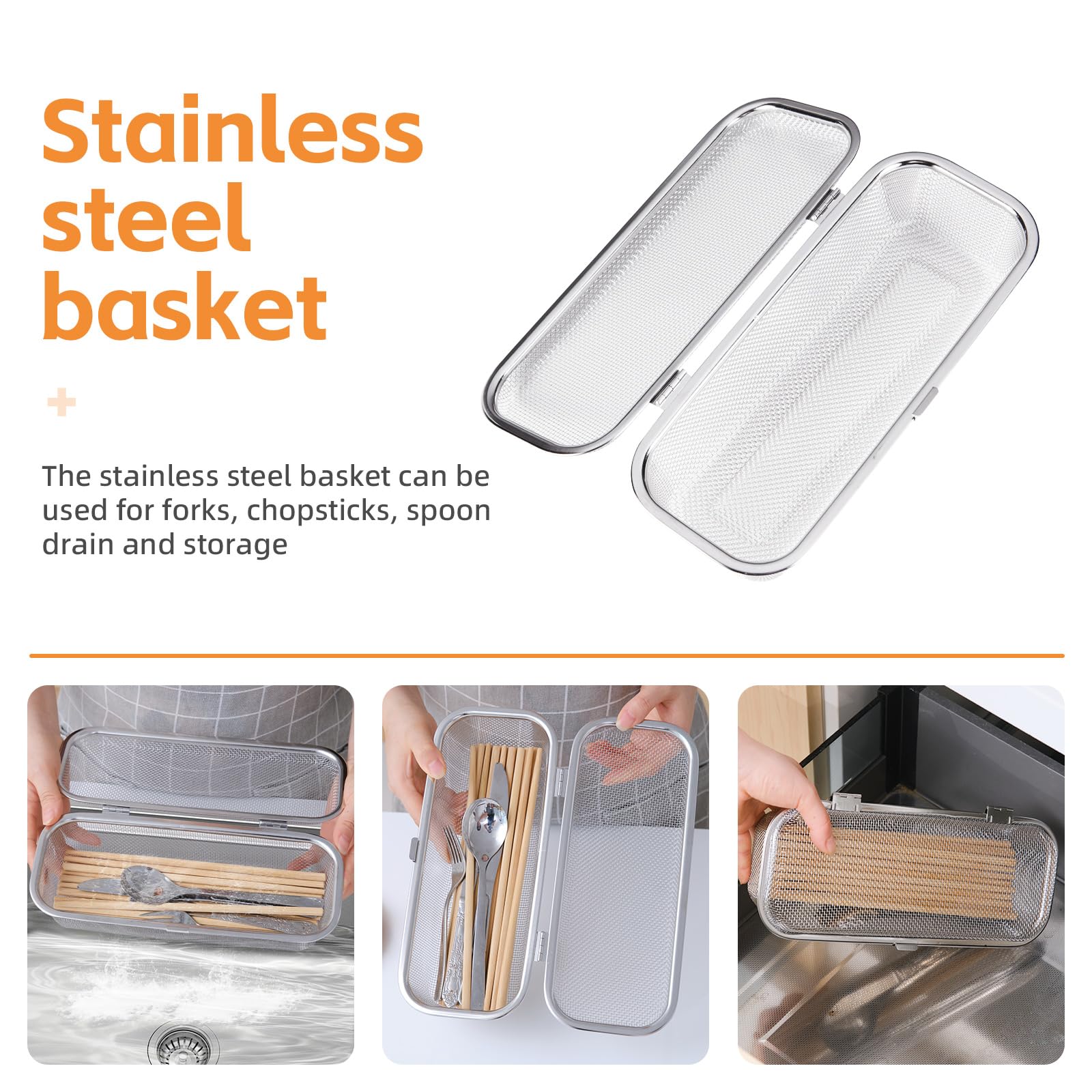 Stainless Steel Dishwasher Silverware Basket - Replacement Utensil Holder with Mesh Drain for Small Kitchen Items | Perfect for Organizing Cutlery, Baby Bottles & Kitchen Tools
