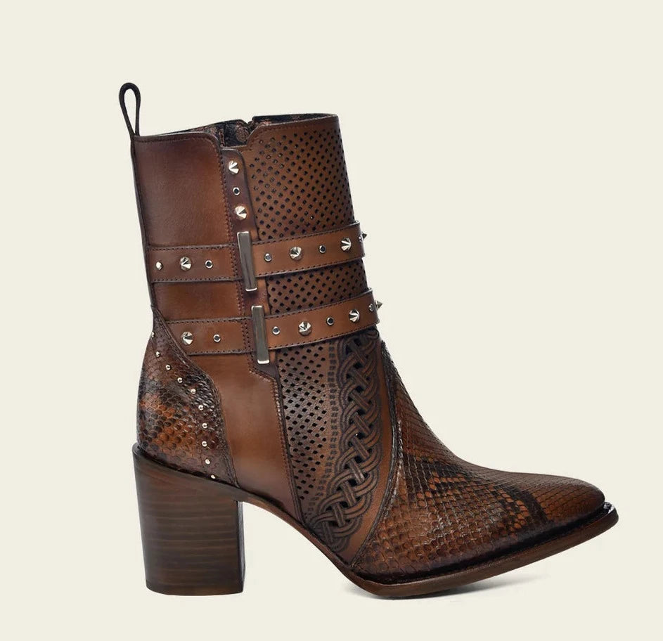 Cuadra Honey Western Fashion Women's Python Skin Boots - Stylish Cowgirl Boots for Country Rodeo & Night Out
