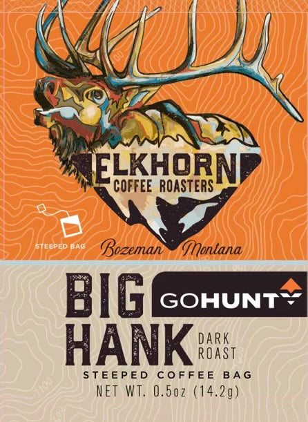 Elkhorn Coffee Roasters Big Hank's Steeped Coffee Bags - Premium Cold Brew Coffee for Home, Office & Camping - Easy Brewing & Rich Flavor