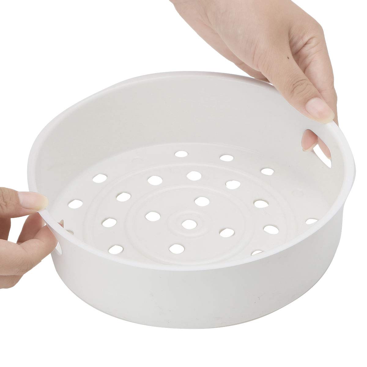 Plastic Steam Basket for Vegetables, Eggs & Baby Food - 4L/5L Steamer Rack Stand for Rice Cooker & Warmer Accessory (Ivory) - Perfect for Healthy Cooking, Meal Prep & Baby Food Preparation