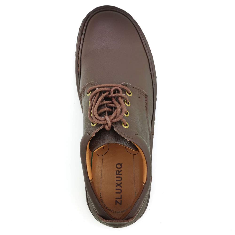 ZLUXURQ Men's Classic Leather Slip-On Loafers - Comfortable Casual Walking Shoes for Business, Travel & Everyday Wear