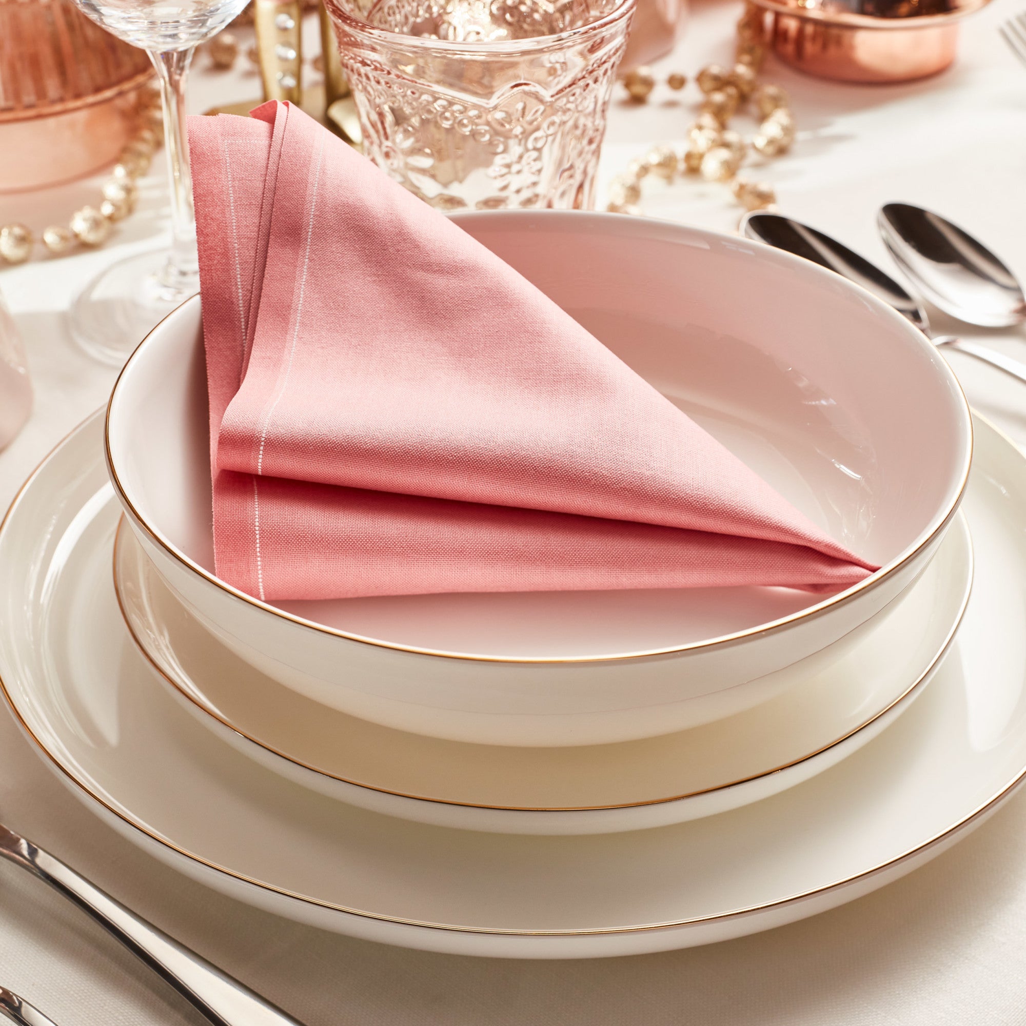 Premium Gabrielle Bone China Dinnerware Set - Elegant White & Gold Porcelain Tableware for Formal Dining & Special Occasions
