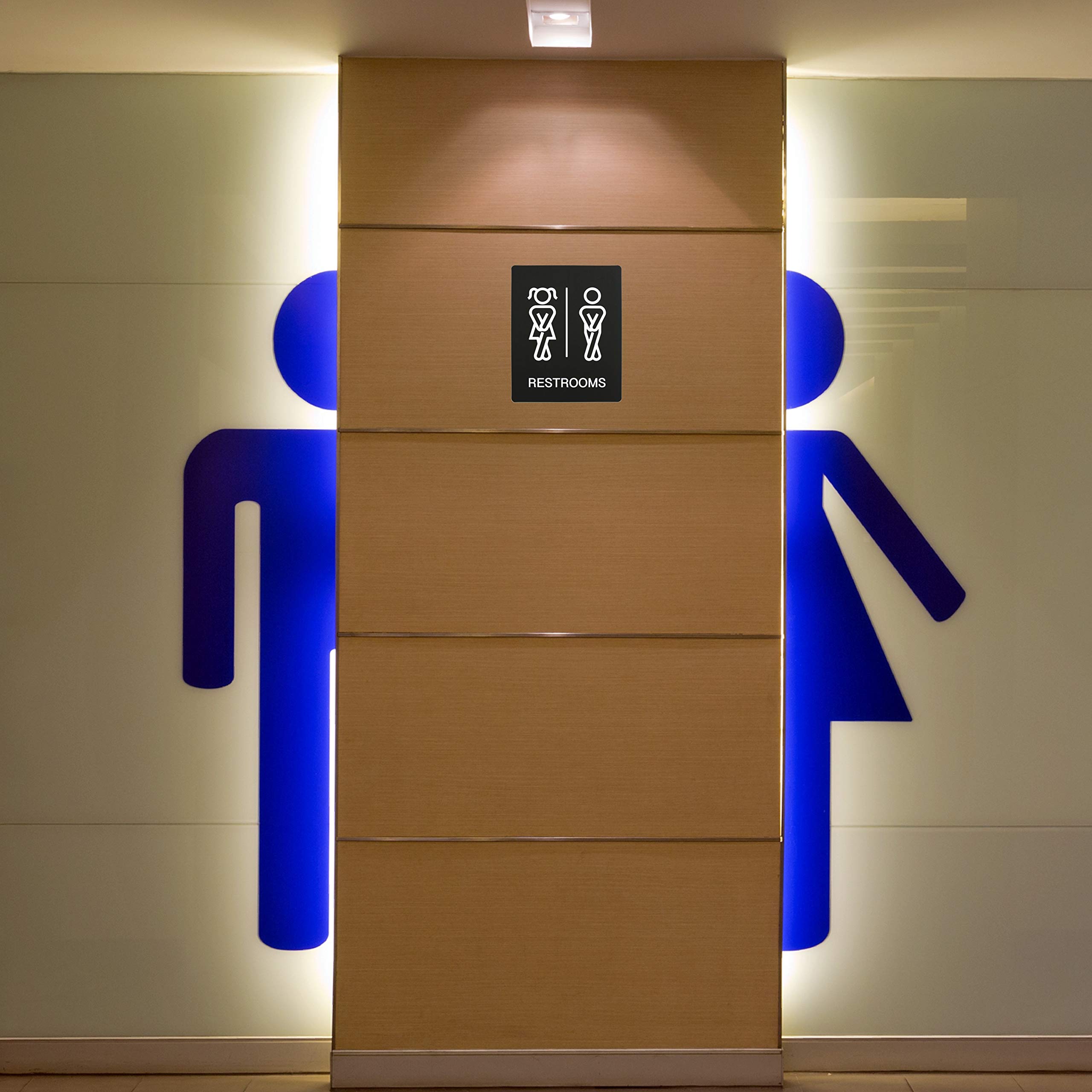 Funny Toilet Signs with Adhesive - Double Sided 5.3x6.7