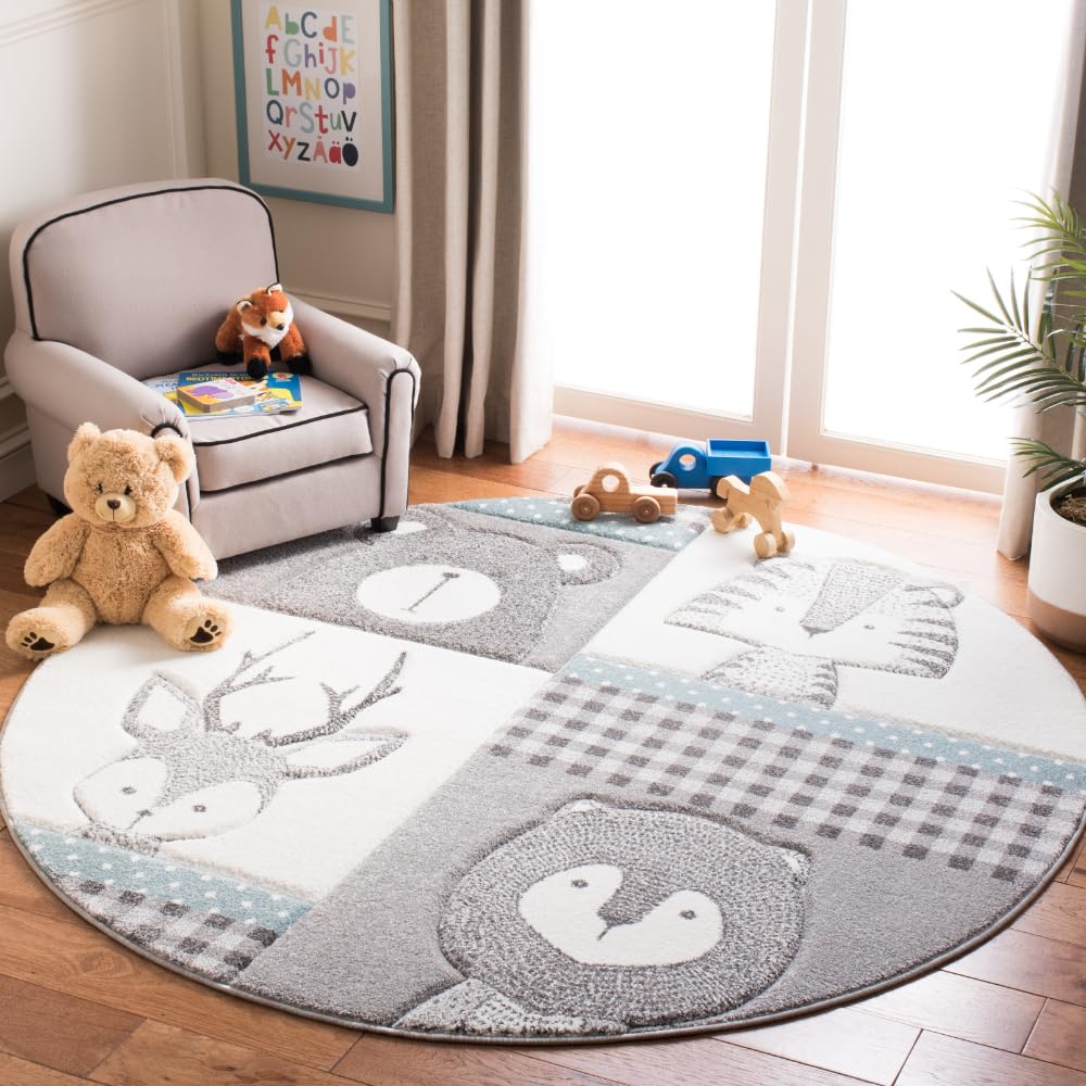 SAFAVIEH Carousel Kids Collection Round Area Rug - 5'3