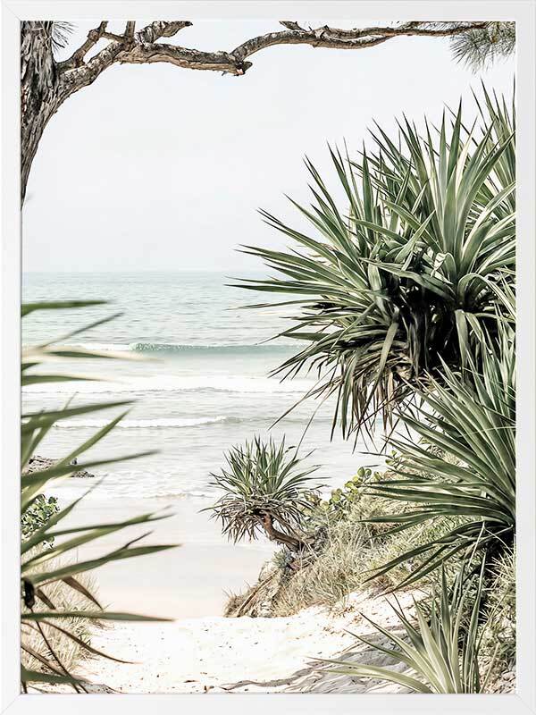 Entrance to Paradise III Framed Wall Art Print - Tropical Beach Landscape Painting for Living Room, Bedroom & Office Decor
