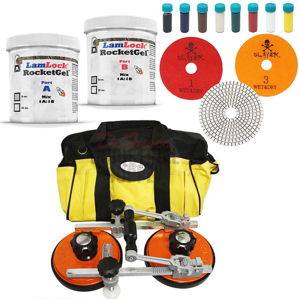 Abaco Ratcheting Seamsetter M2 - LamLock Seamsetting Bundle for Stone Fabrication - 4-Piece Hybrid Tool Kit for Tile & Countertop Installation - Perfect for Professional Stone Workers & DIY Home Renovation Projects