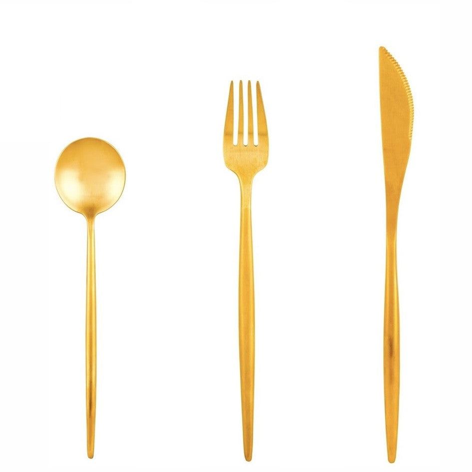 Luxury Gold Dessert Cutlery Set for 6 (18-Piece) - Elegant Tableware for Fine Dining, Wedding Parties & Special Occasions