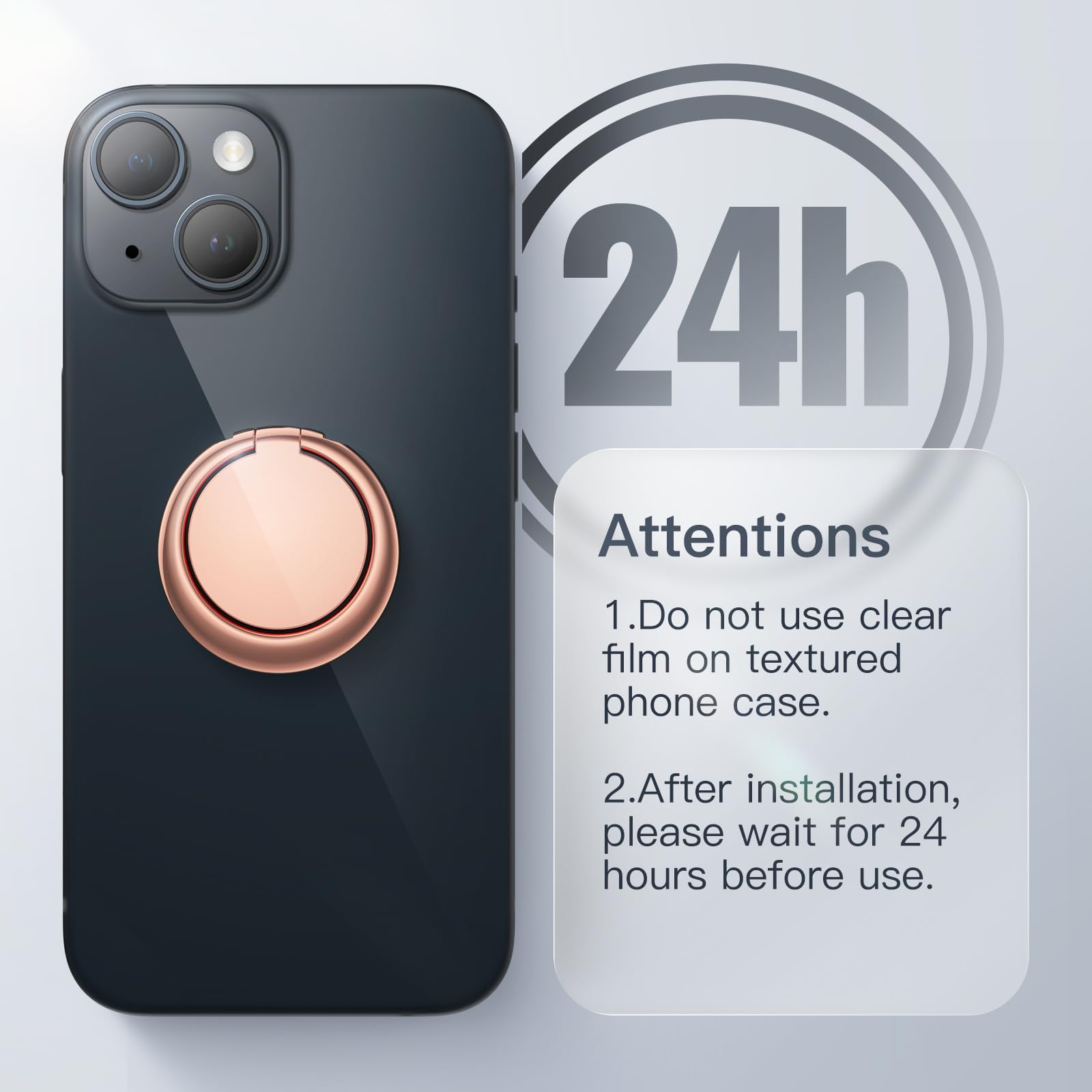JETech 360° Rotating Metal Phone Ring Holder - Adjustable Finger Grip & Magnetic Car Mount Stand - Compatible with iPhone, Galaxy, Pixel & Most Smartphones (Rose Gold) - Perfect for Driving, Watching Videos & Hands-Free Use