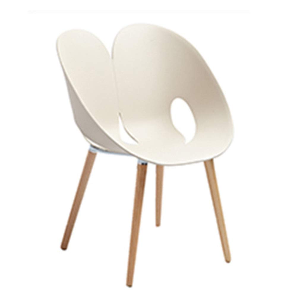 Modern Minimalist Iron Dining Chair - Beige Flower Design Home & Restaurant Chair for Kitchen, Office, and Study Room | Comfortable & Durable Computer Desk Chair for Work or Dining