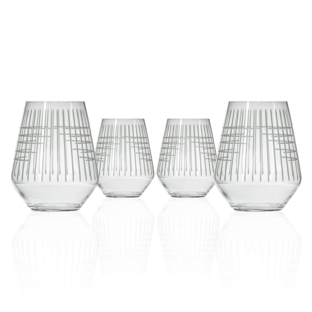 18oz Matchstick Stemless Wine Tumbler Glasses - Set of 12 | Perfect for Parties, Weddings, and Home Entertaining