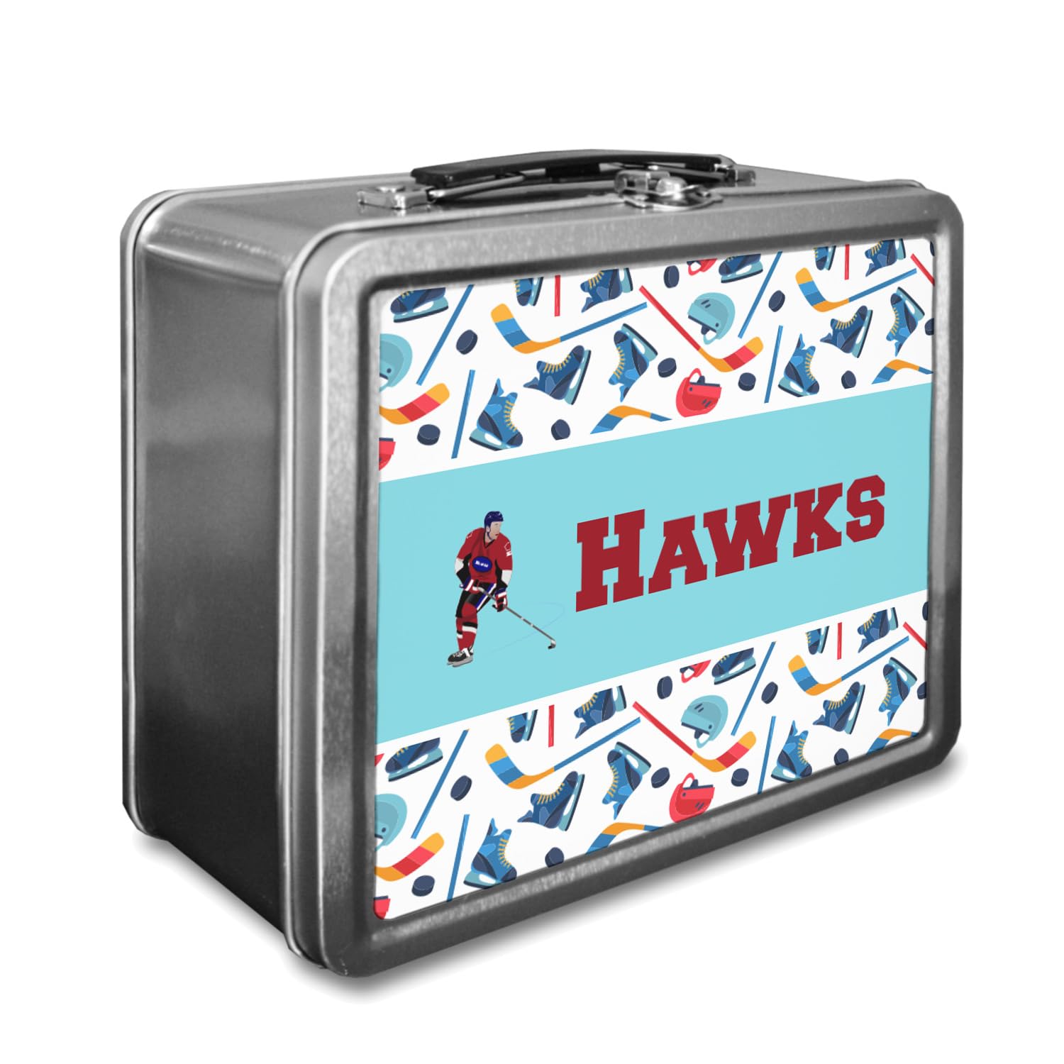 Custom Hockey Themed Lunch Box for Kids - Insulated & Personalized with Name - Perfect for School, Sports & Outdoor Activities