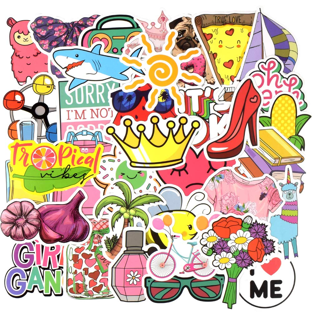 QTL VSCO Stickers for Hydro Flask - 150Pcs Cute Waterproof Stickers for Water Bottles, Laptops, Journals - Trendy Decals for Girls & Teens - Perfect for School, Work, Travel & Personalizing Accessories