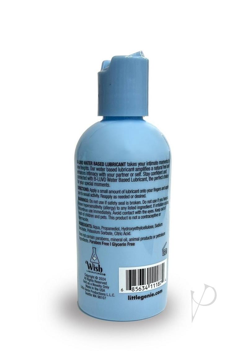 B Luvd Water Based Personal Lubricant - 4oz Bottle, Long Lasting & Hypoallergenic for Intimate Use, Sensitive Skin & Couples - Ideal for Massage, Sensual Play & Enhanced Comfort