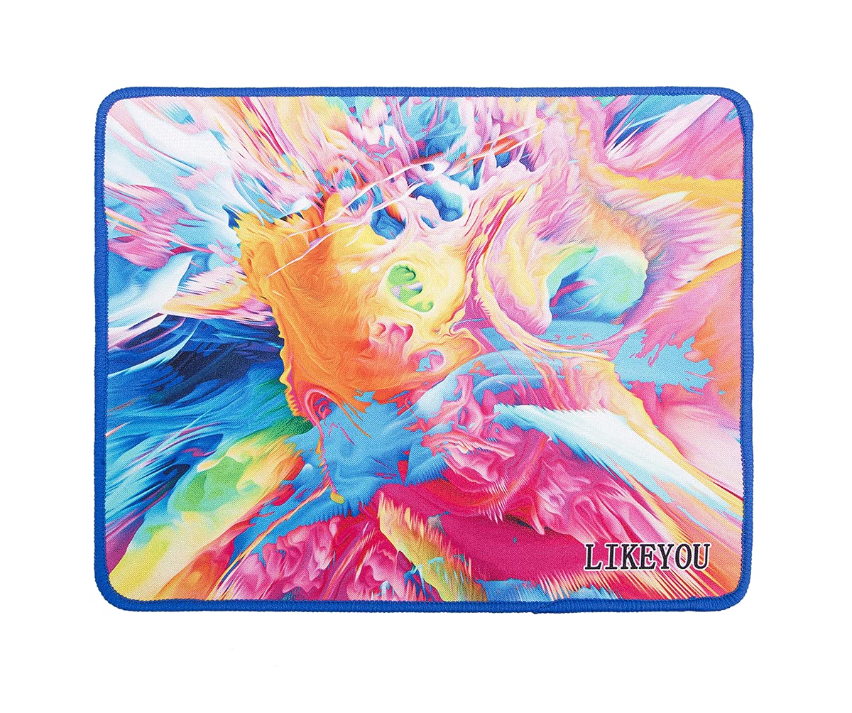 LIKEYOU Gaming Mouse Pad with Non-Slip Rubber Base - Colorful RGB LED Glow for PC Laptop - Perfect for Office Work, Gaming & Home Use