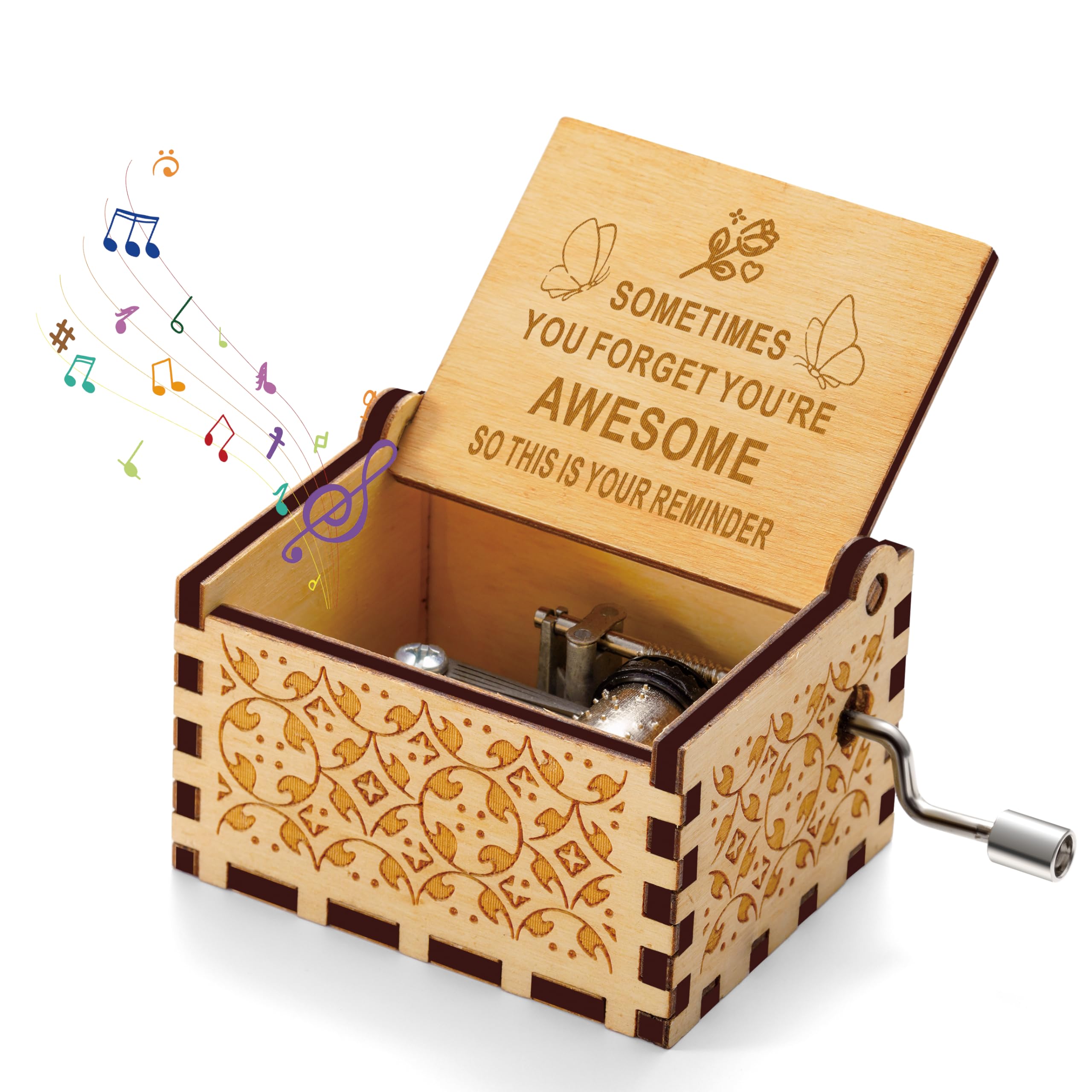 Personalized Wooden Music Box for Women - Unique Inspirational Gift for Her, Best Friend, Teacher, Nurse, Mom, Grandma - Perfect for Christmas, Birthday, Friendship Day - Home Decor & Keepsake for Special Occasions