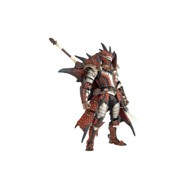 Amazing Yamaguchi Revoltech Action Figure - Monster Hunter Blademaster Male (Rathalos/Liolaeus Armor Set) | Highly Articulated Collectible for Display & Gaming Enthusiasts