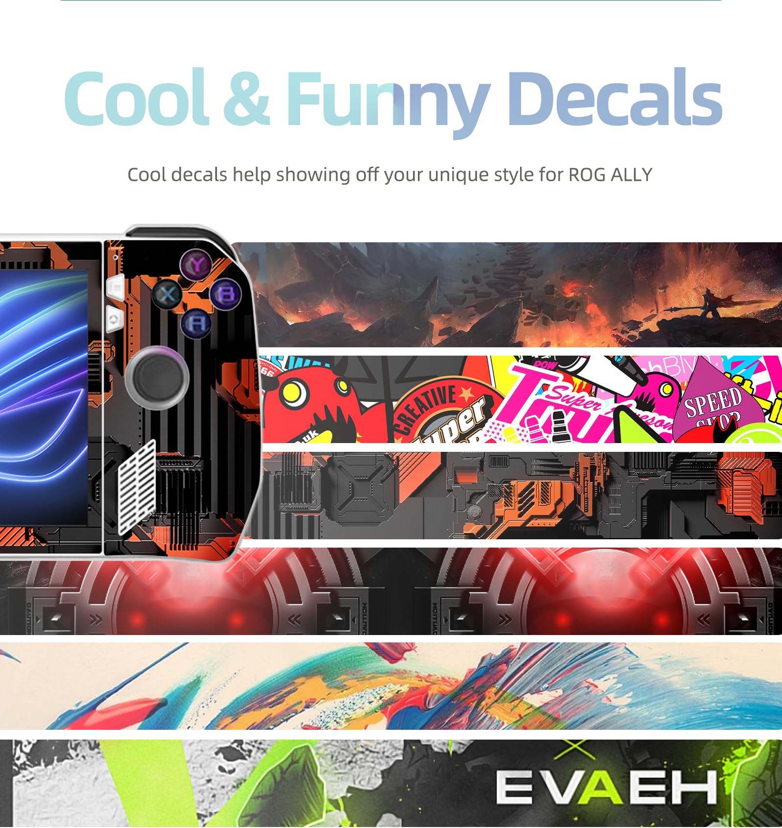 ROG Ally Gaming Skin Sticker - Scratch Protection Film for ASUS ROG Ally Console | Durable Vinyl Decal for Gaming Machine Protection | Perfect for Travel, Gaming Sessions & Device Personalization