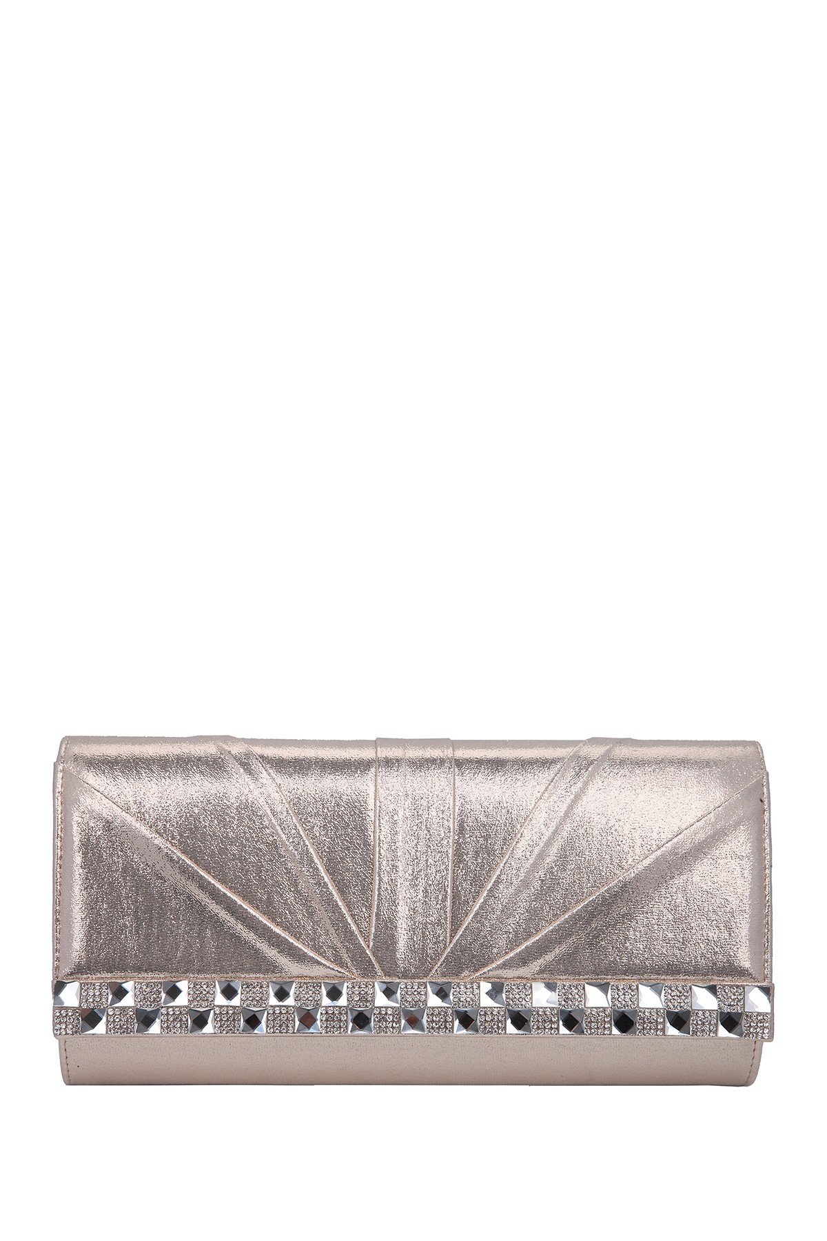 Nina Crystal Embellished Foldover Clutch - Rose Suedette Evening Bag for Women | Elegant Wedding, Prom & Party Clutch Purse | Perfect for Date Night, Formal Events & Special Occasions