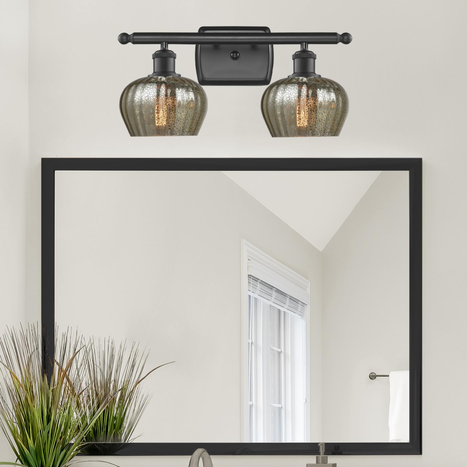 Innovations Lighting 516-2W-AC-G92 Fenton 2-Light Bathroom Vanity Light - Ballston Collection - Perfect for Bathroom Mirror Lighting and Modern Home Decor