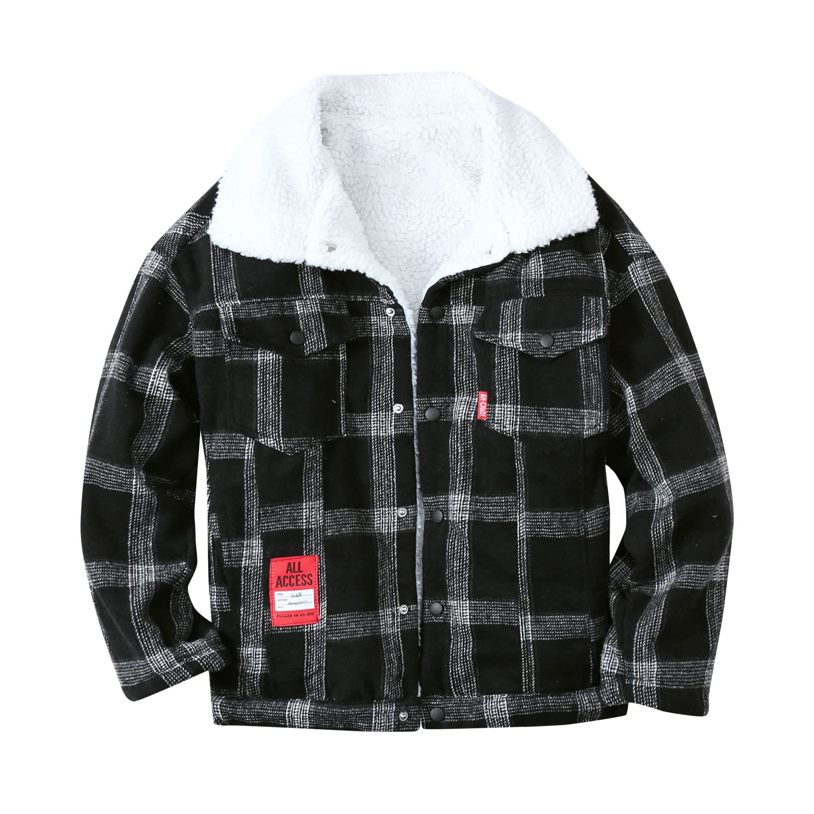 Men's Plaid Pocket Loose Coat Jacket for Autumn Winter & Spring - Casual Oversized Top Blouse for Outdoor Activities and Daily Wear