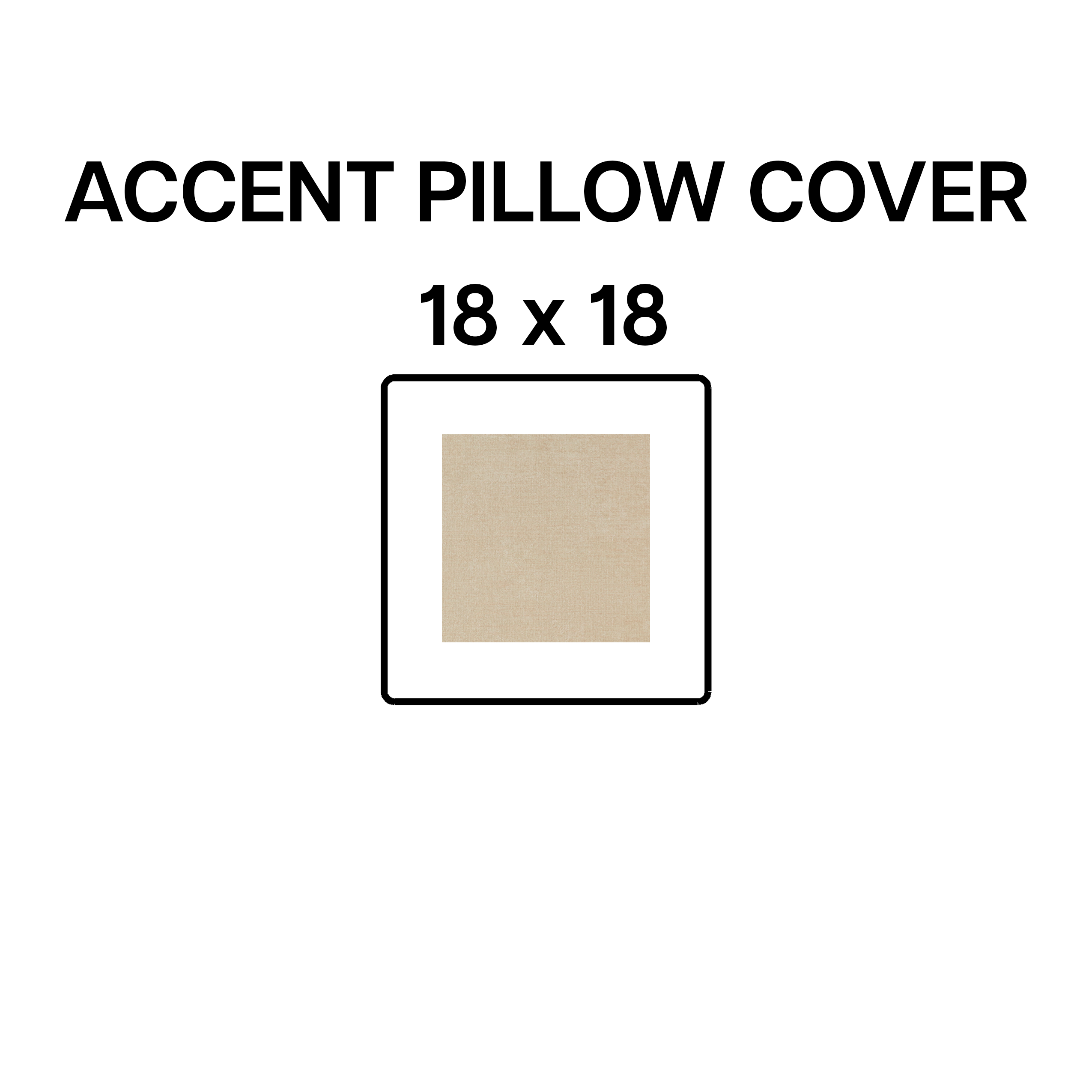 18x18 Vanilla Accent Pillow Cover - Soft Decorative Throw Pillow Case for Sofa, Bed, Couch - BP 641 40 Home Decor