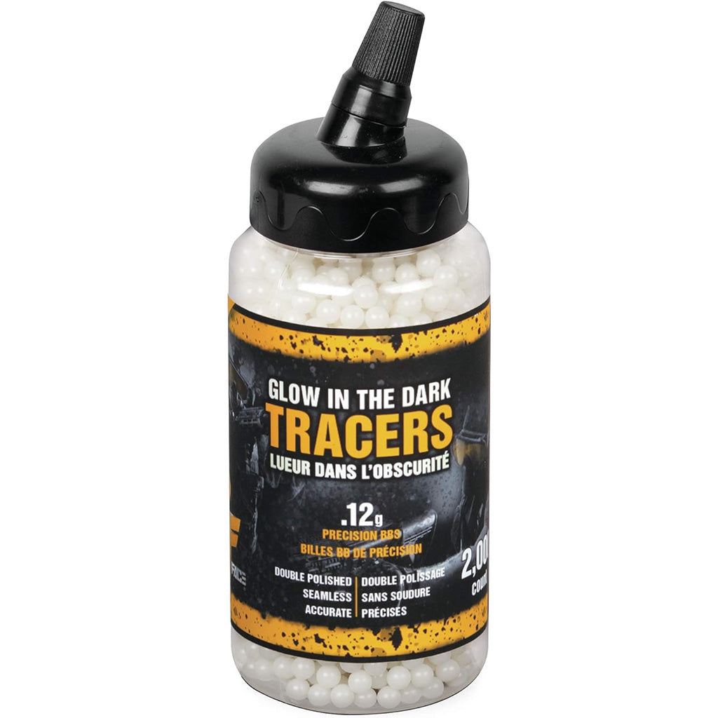 Crosman Game Face Tracer (Glow) Airsoft BBs - 2000 Rounds - High Visibility Night Shooting for Airsoft Battles & Target Practice