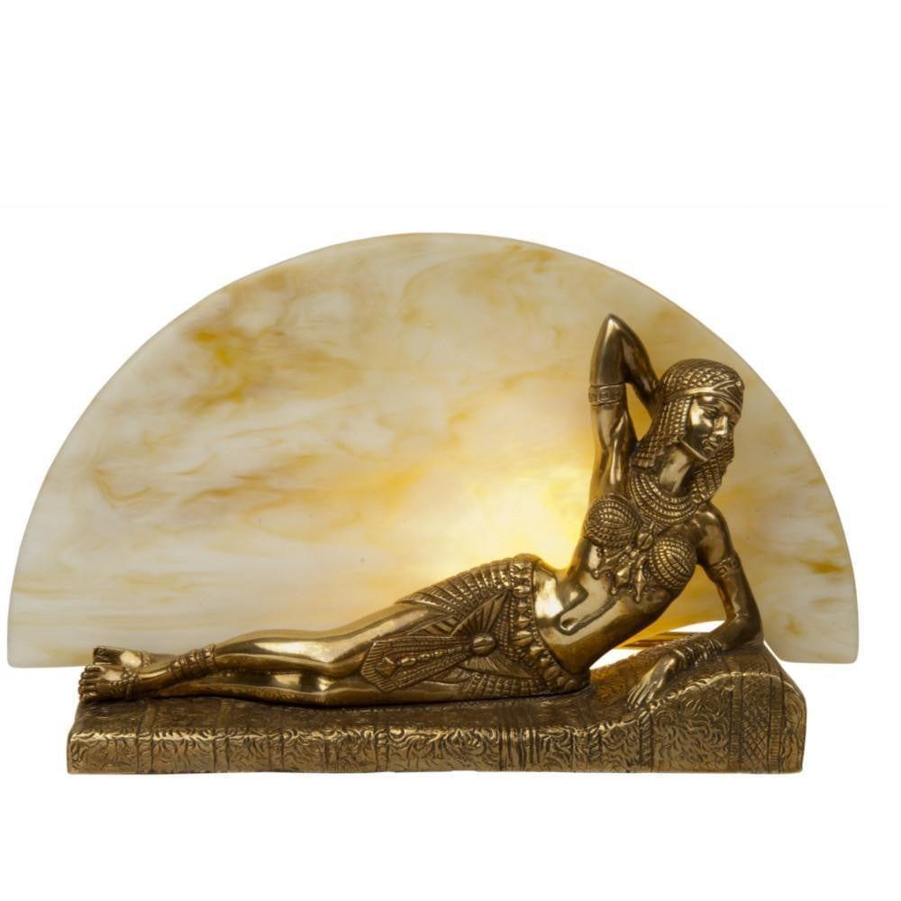 Vintage Art Deco Kansa Cleo Distressed Brass Statue - Large Size (CLEO42) - Perfect for Home Decor, Office Display & Gift Giving