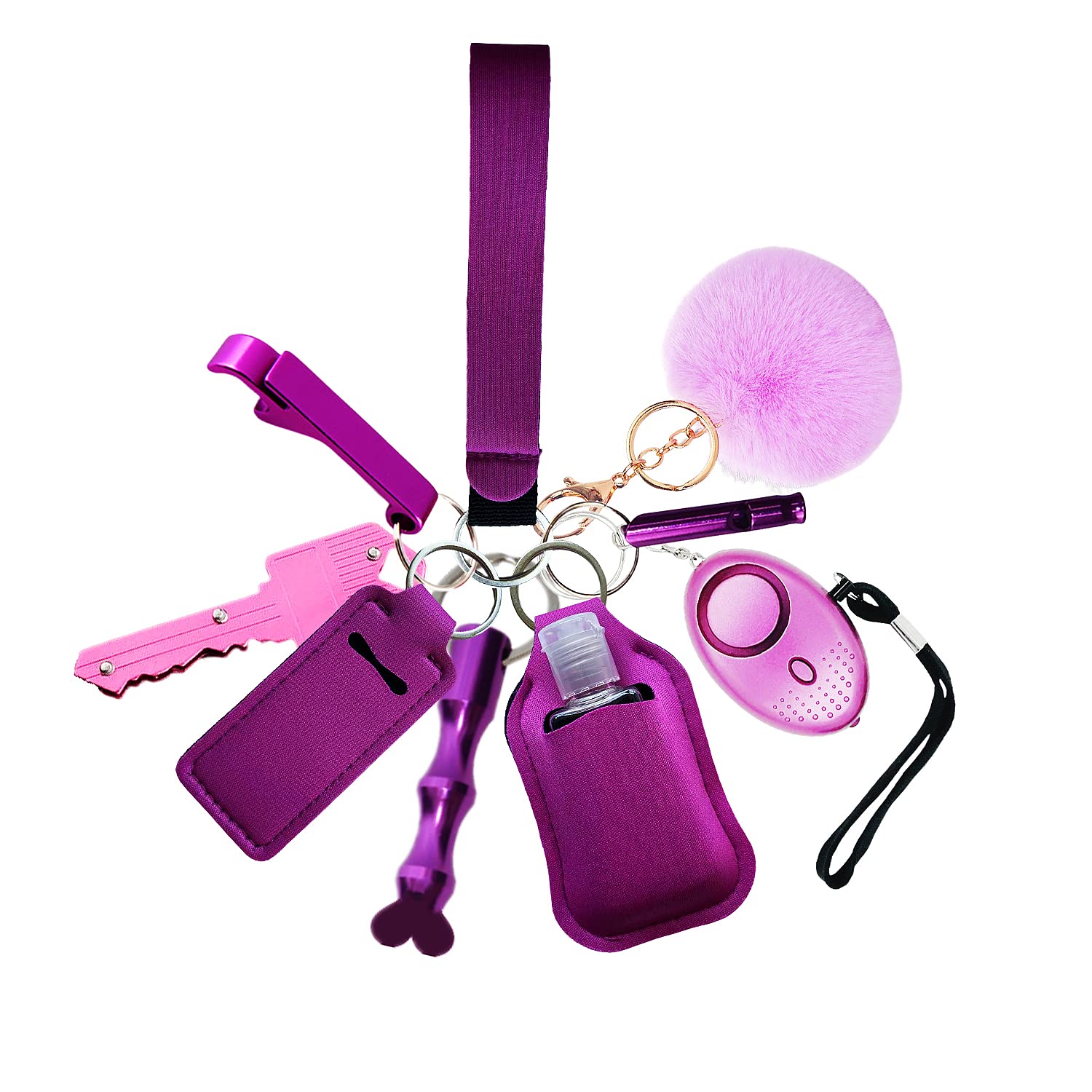 Elegant Pure Color Portable Keychain for Women, Girls, Mom - Perfect Safety Gift for Everyday Use, Travel & Home Organization