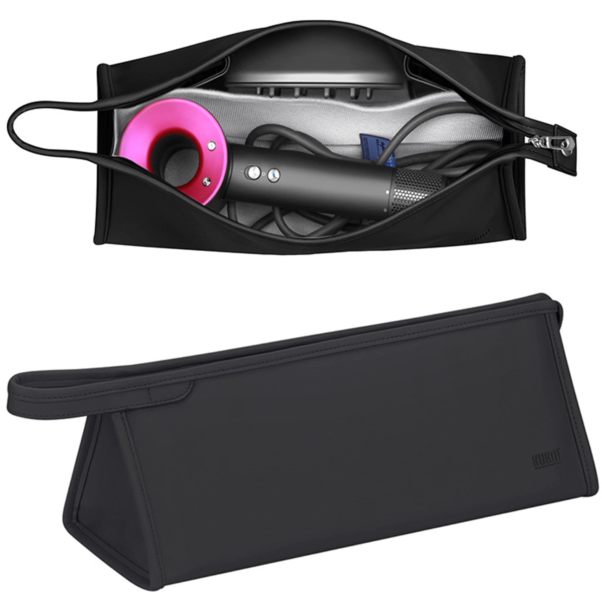 Honbobo Waterproof Travel Storage Pouch for Dyson Supersonic Hair Dryer - Dustproof Soft Carrying Case | Perfect for Travel, Gym & Home Organization (Black)