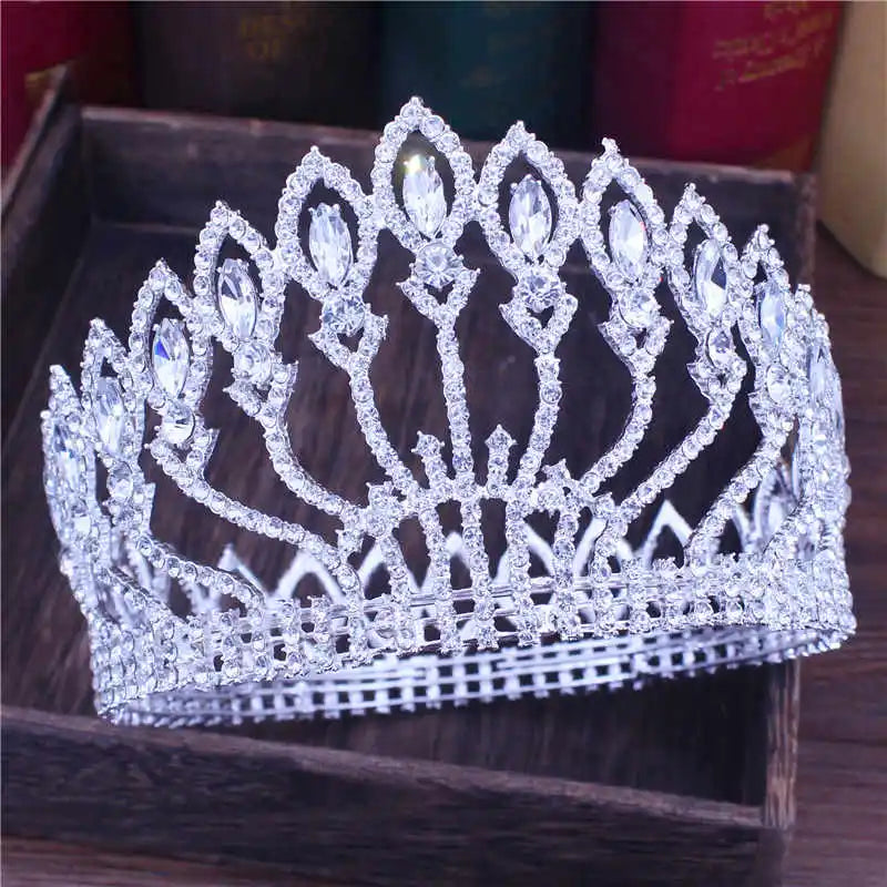 Crystal Queen Wedding Tiara Crown - Baroque Bridal Headpiece for Women | Elegant Bride Hair Jewelry Accessories for Weddings, Pageants & Special Occasions