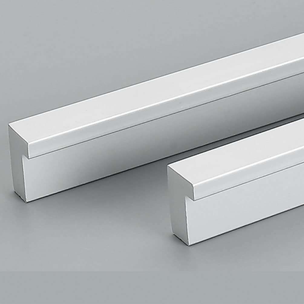 6 Pack Aluminum Alloy Cabinet Handles - White Kitchen & Bathroom Drawer Pulls for Wardrobe & Furniture (96mm Hole Centers) - Durable Hardware for Modern Home Decor & DIY Projects