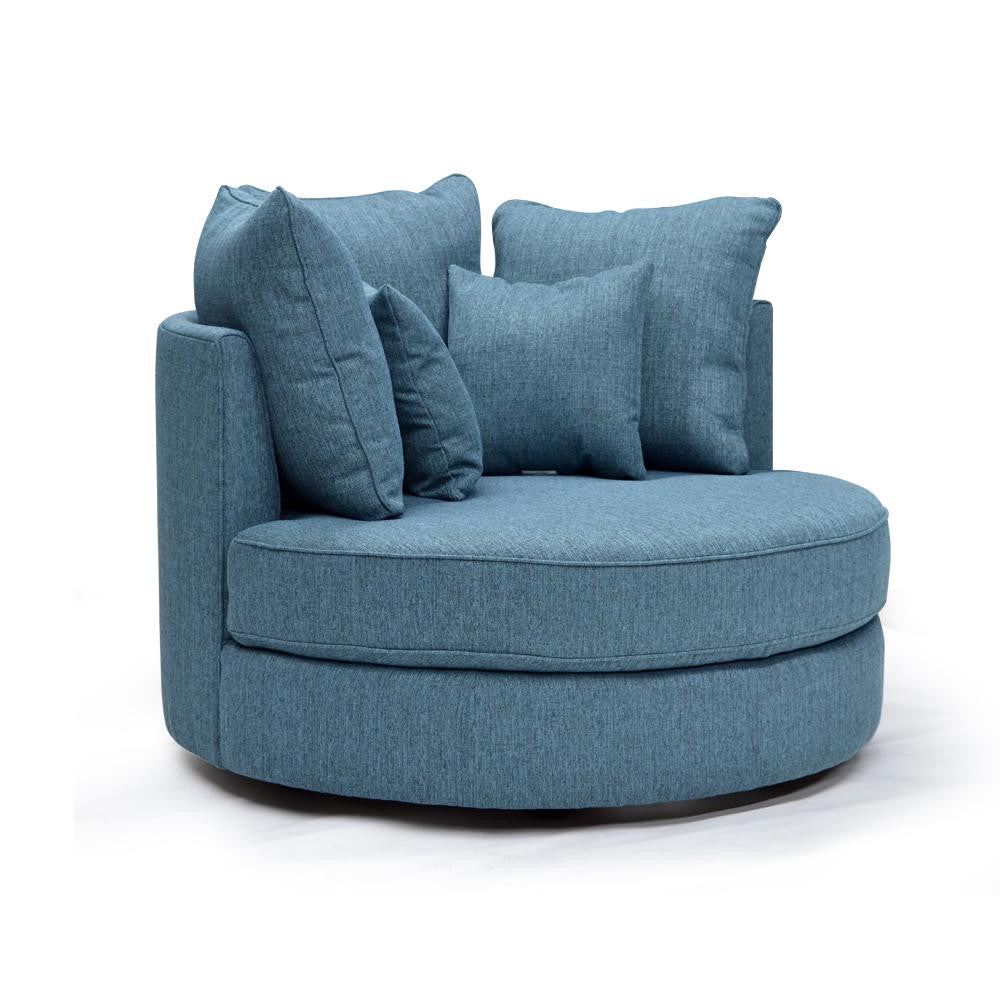 Stylish Round Accent Chair - Sutton Modern Lounge Chair for Living Room, Bedroom & Office Decor | Comfortable Seating for Small Spaces