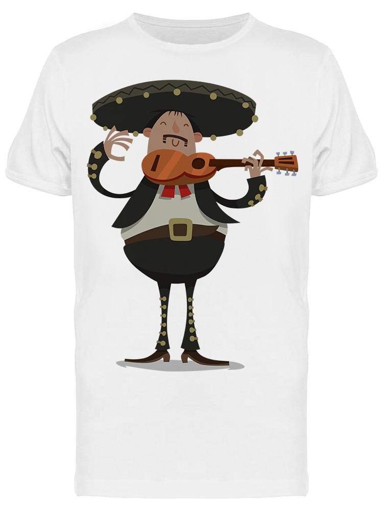 Smartprints Mariachi Man Guitar T-Shirt for Men - Cool Graphic Tee for Casual Wear, Concerts & Mexican Themed Parties