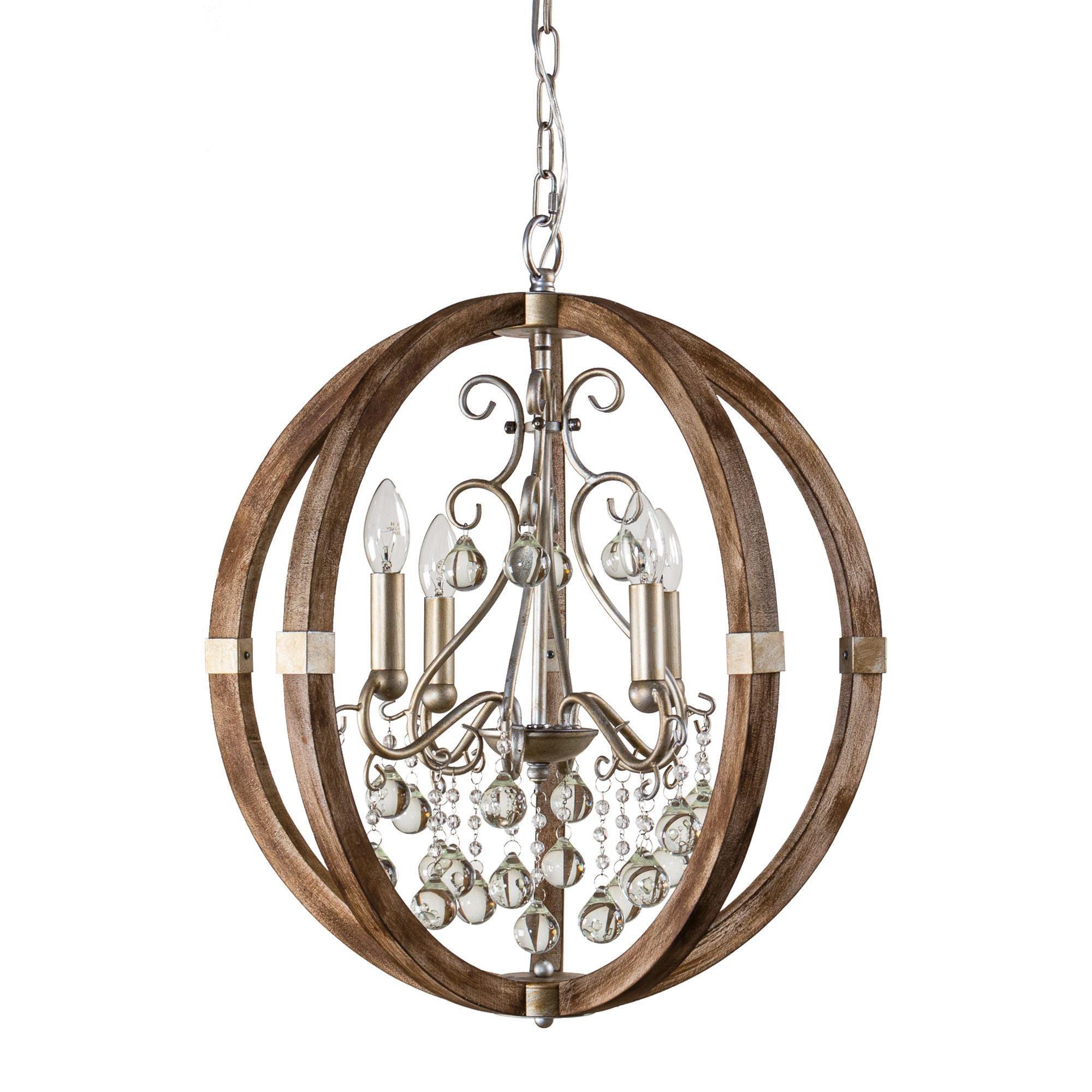 Retha Brown 4-Light Industrial Cage Pendant Lighting Fixture - Vintage Edison Bulb Chandelier for Kitchen Island, Dining Room, Bar & Farmhouse Decor