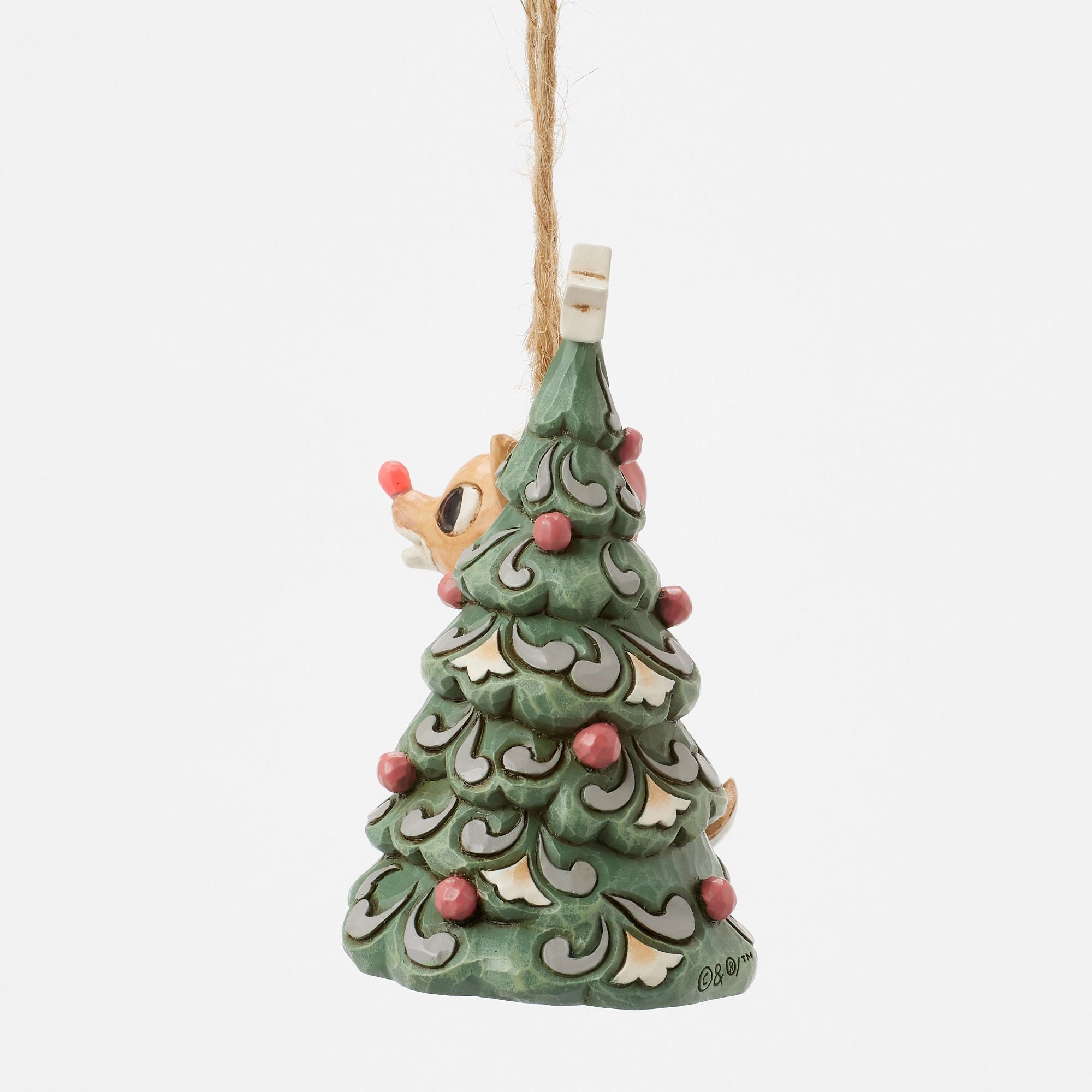 Woodland Rudolph with Tree Handmade Ornament - Christmas Decor for Tree, Gift, and Holiday Home Decoration
